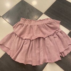 Loveshackfancy purple mini skirt